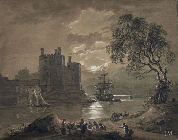 Caernarvon Castle by Moonlight